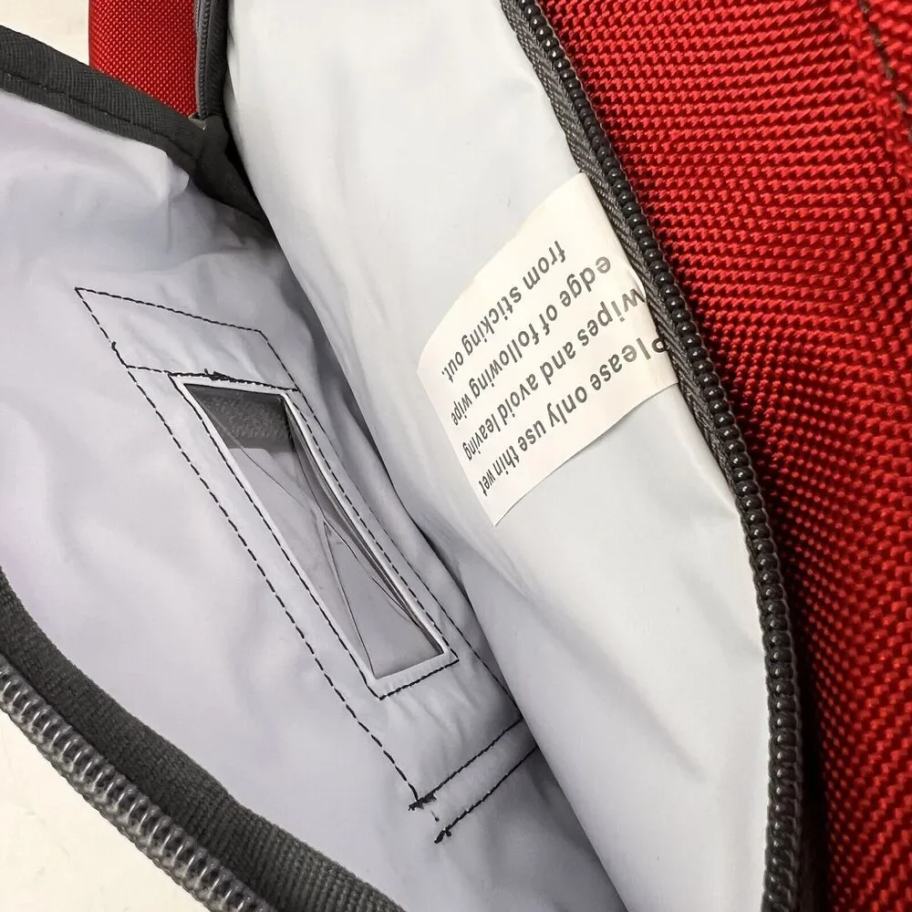 simplygood Smart Square Diaper Bag Red Insulated Backpack Zipper Compartments